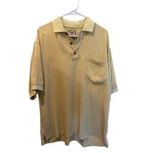 ⭐️ Men’s Tommy Bahama Yellow 100% Silk Polo Shirt. Size Medium. Oversized Preppy